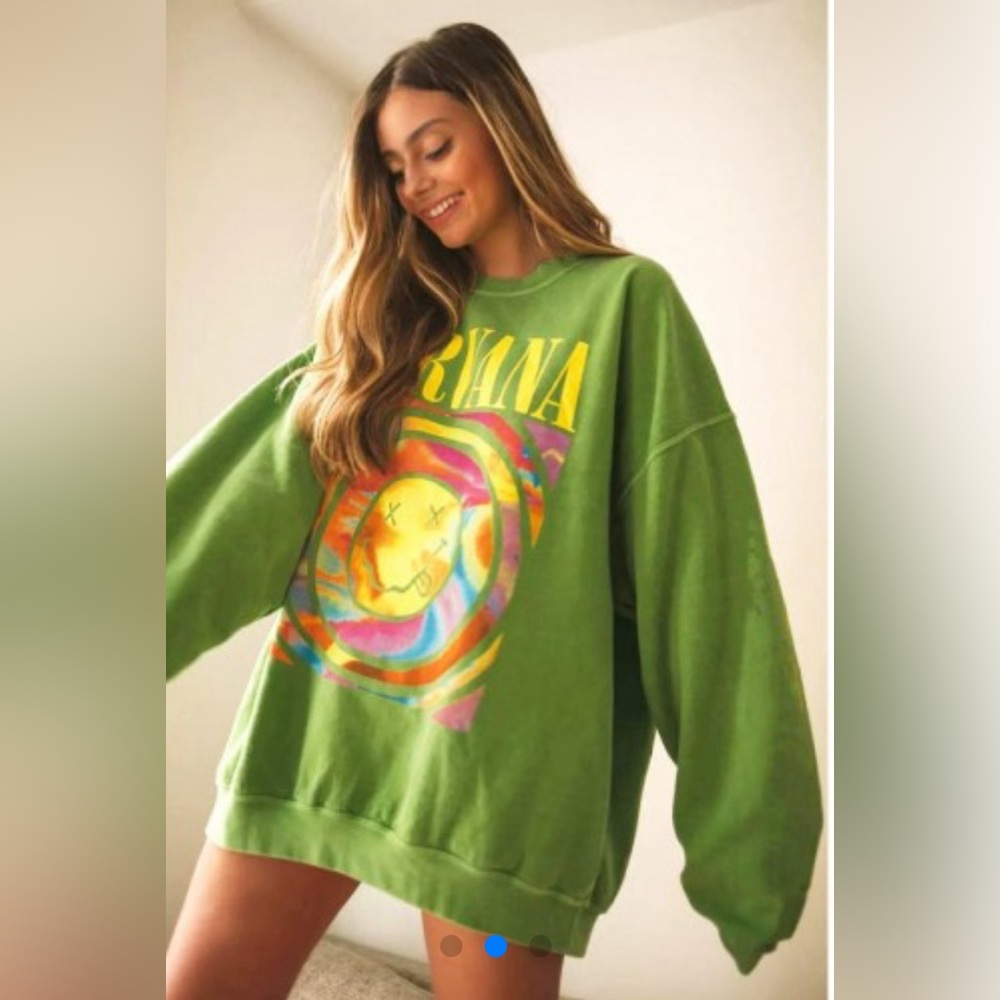green nirvana crewneck from urban outfitters